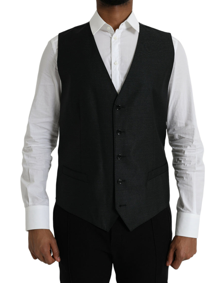 Dolce & Gabbana 82% Virgin Wool 18% Silk; Waistband: 70% Viscose 30% Cupro vest in black