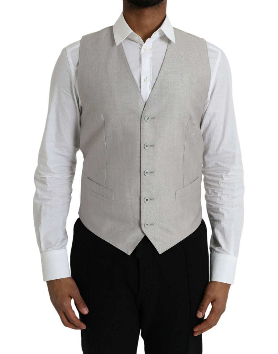Dolce & Gabbana 82% Virgin Wool waistcoat in gray