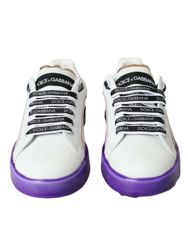 Dolce & Gabbana 100% Calf Leather; Rubber sole sneaker in white
