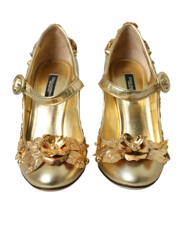 Dolce & Gabbana Leather heel in gold