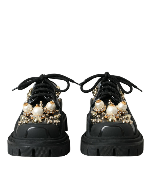 Dolce & Gabbana 100% Leather derby flat in black