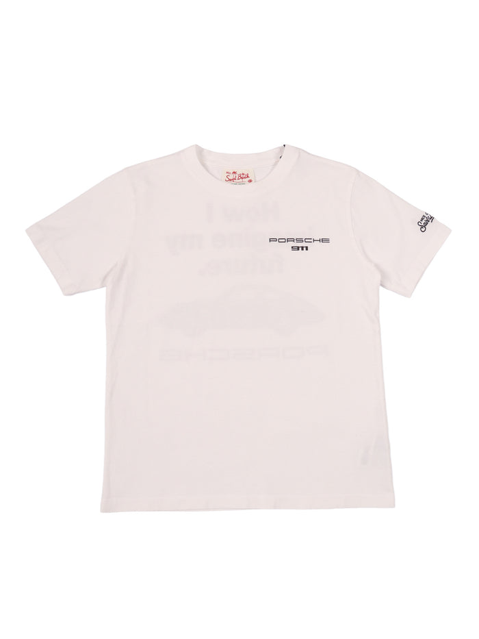 Portland Jr-Porsche Future 01n White Cotton Short Sleeves T-shirt