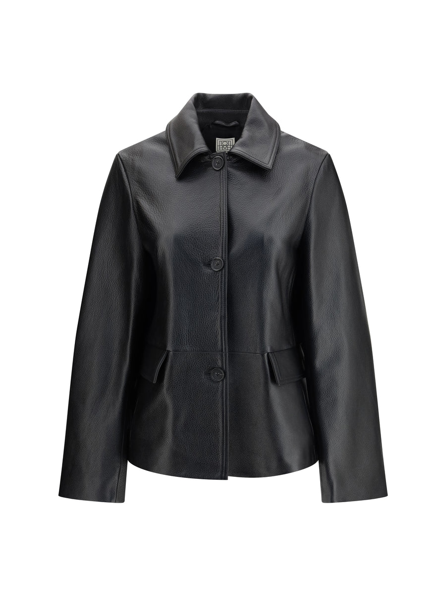 Leather Jacket Grained Black Outer: Cow