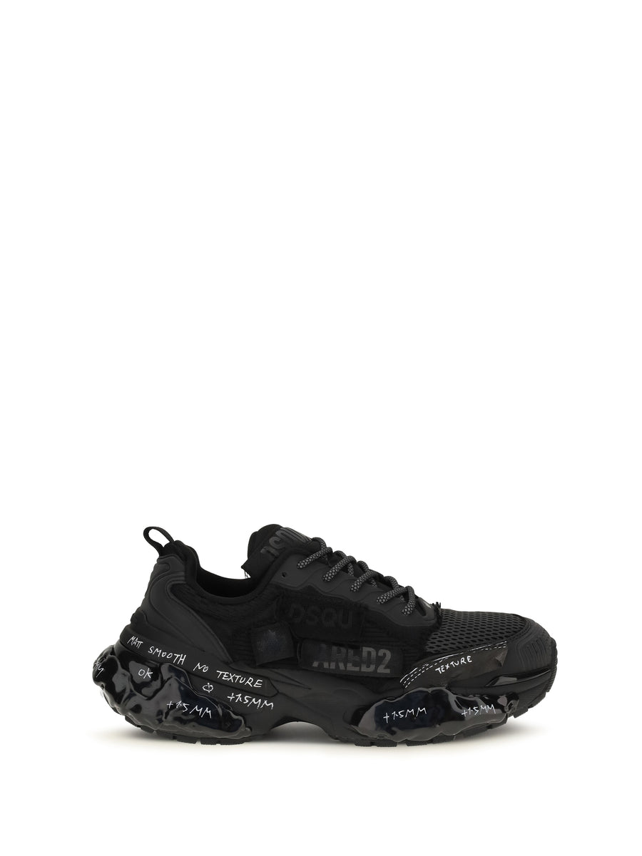 Faster Sneakers With Mesh Inserts Nero