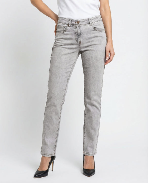 Brunello Cucinelli Womens Light Grey Skinny Denim Trousers One Color