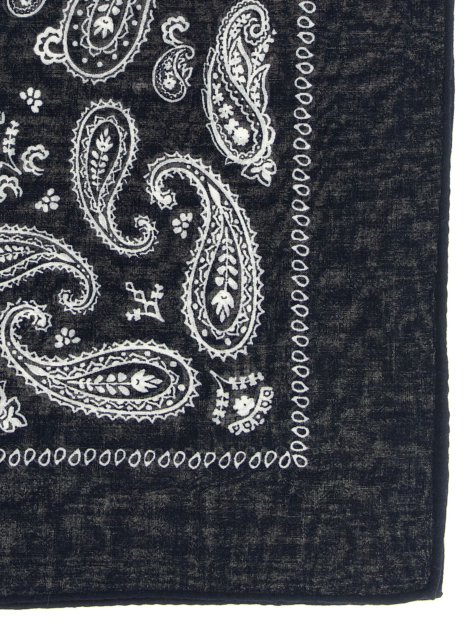 Bandana Cashmere Pattern Blue Cotton Scarves, Foulards