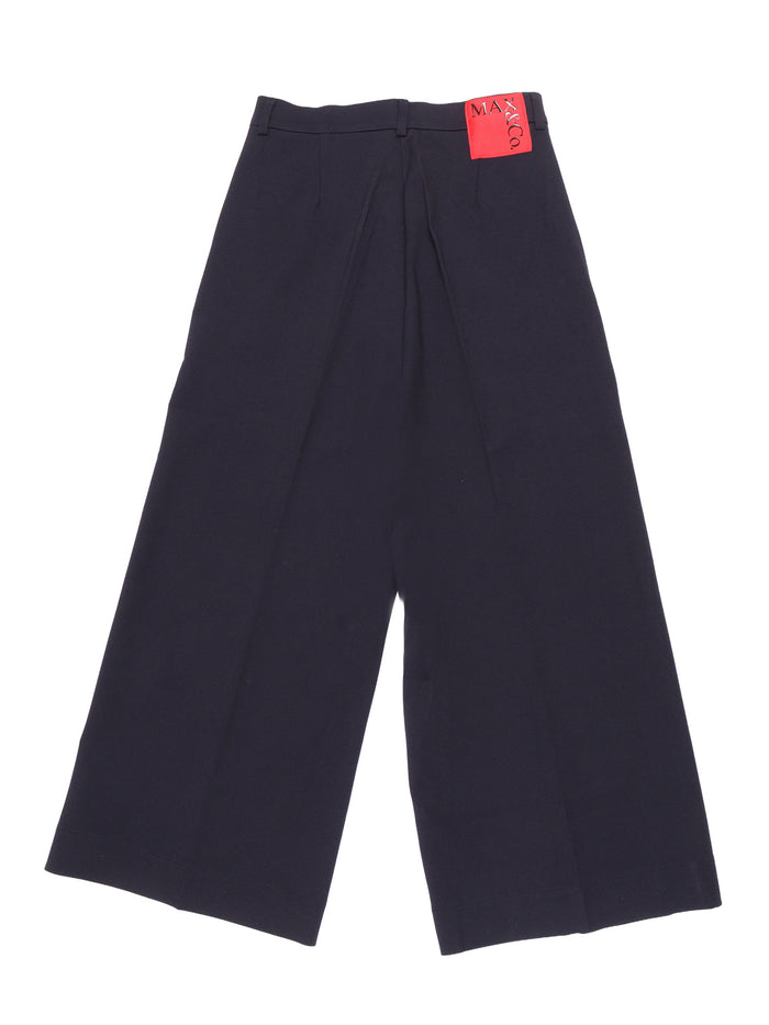 Pants Blue Viscose Polyamide Elastane