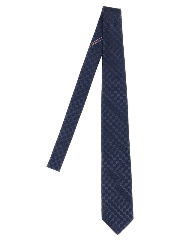 Gucci Double G Silk Necktie — Navy