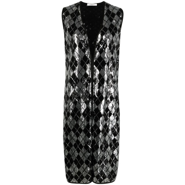Charlott Waistcoat With Sequin Embellishment Silver/black Polyester Waistcoats & Gilets
