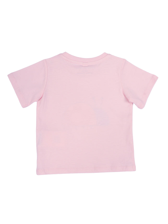T-Shirt-Top Pink Cotton Short Sleeves T-shirt