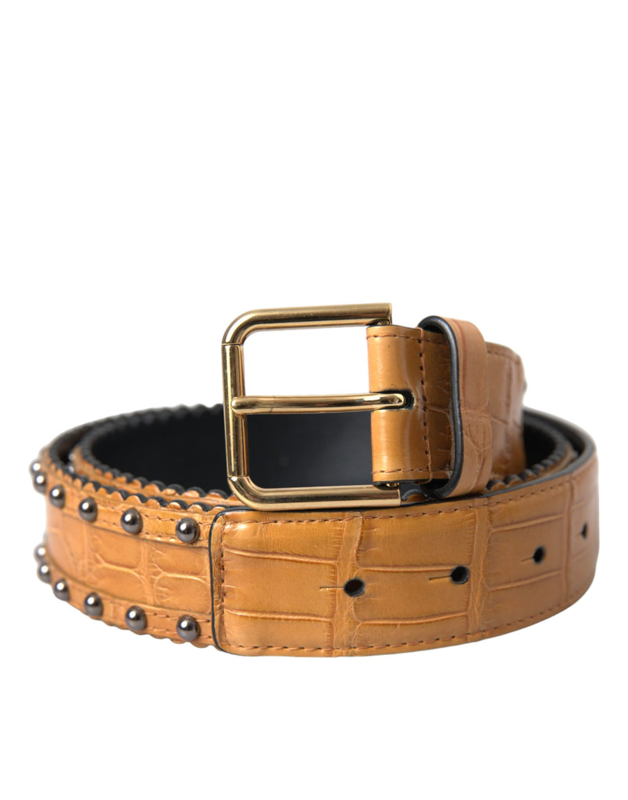 Dolce & Gabbana 100% Alligator Leather belt in beige