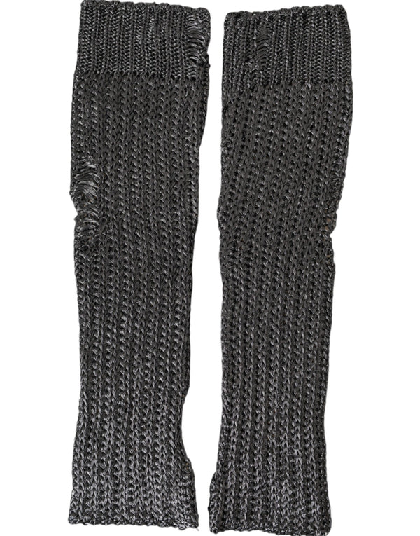 Dolce & Gabbana 80% Viscose 20% Polyester Film Fiber gloves in gray