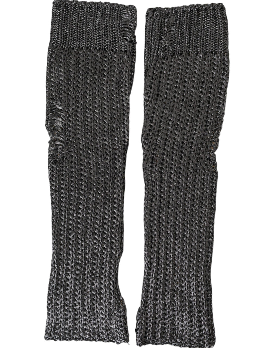 Dolce & Gabbana 80% Viscose 20% Polyester Film Fiber gloves in gray