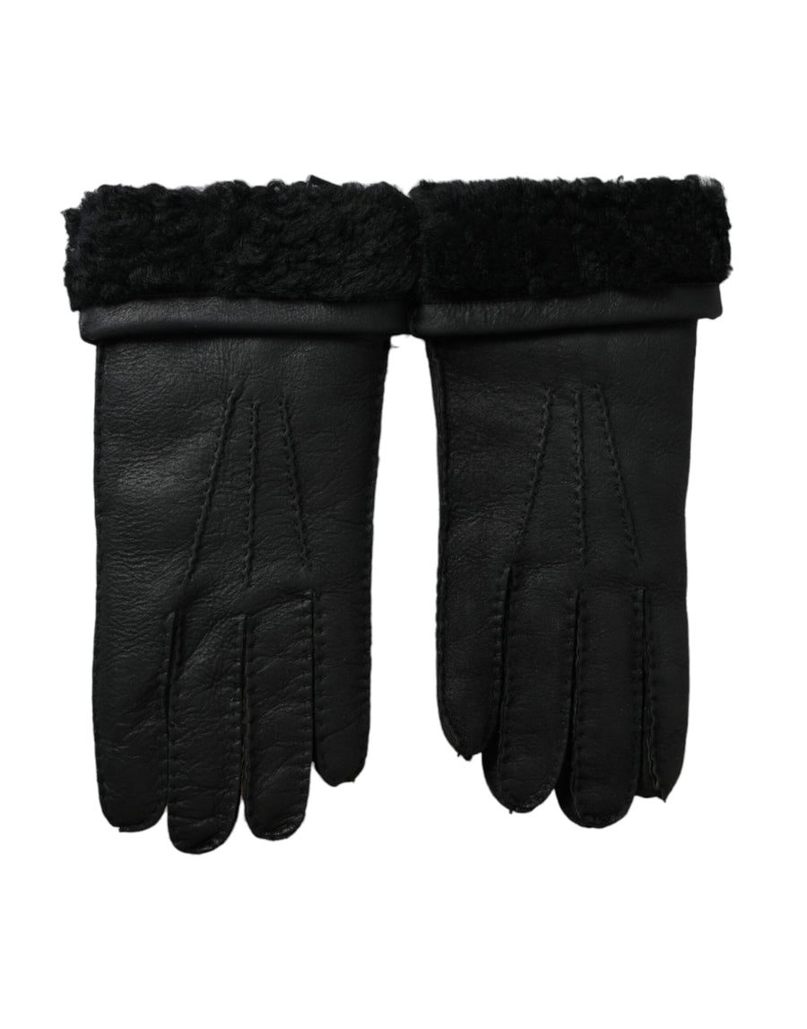 Dolce & Gabbana 100% Calf Leather gloves in black