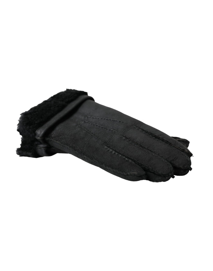 Dolce & Gabbana 100% Calf Leather gloves in black — view 2