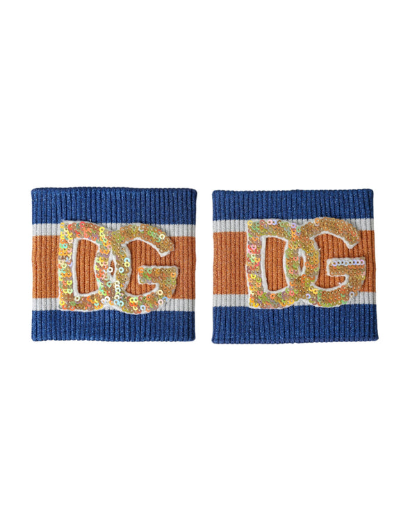 Dolce & Gabbana 77% Viscose 23% Polyester Film Fiber gloves in navy