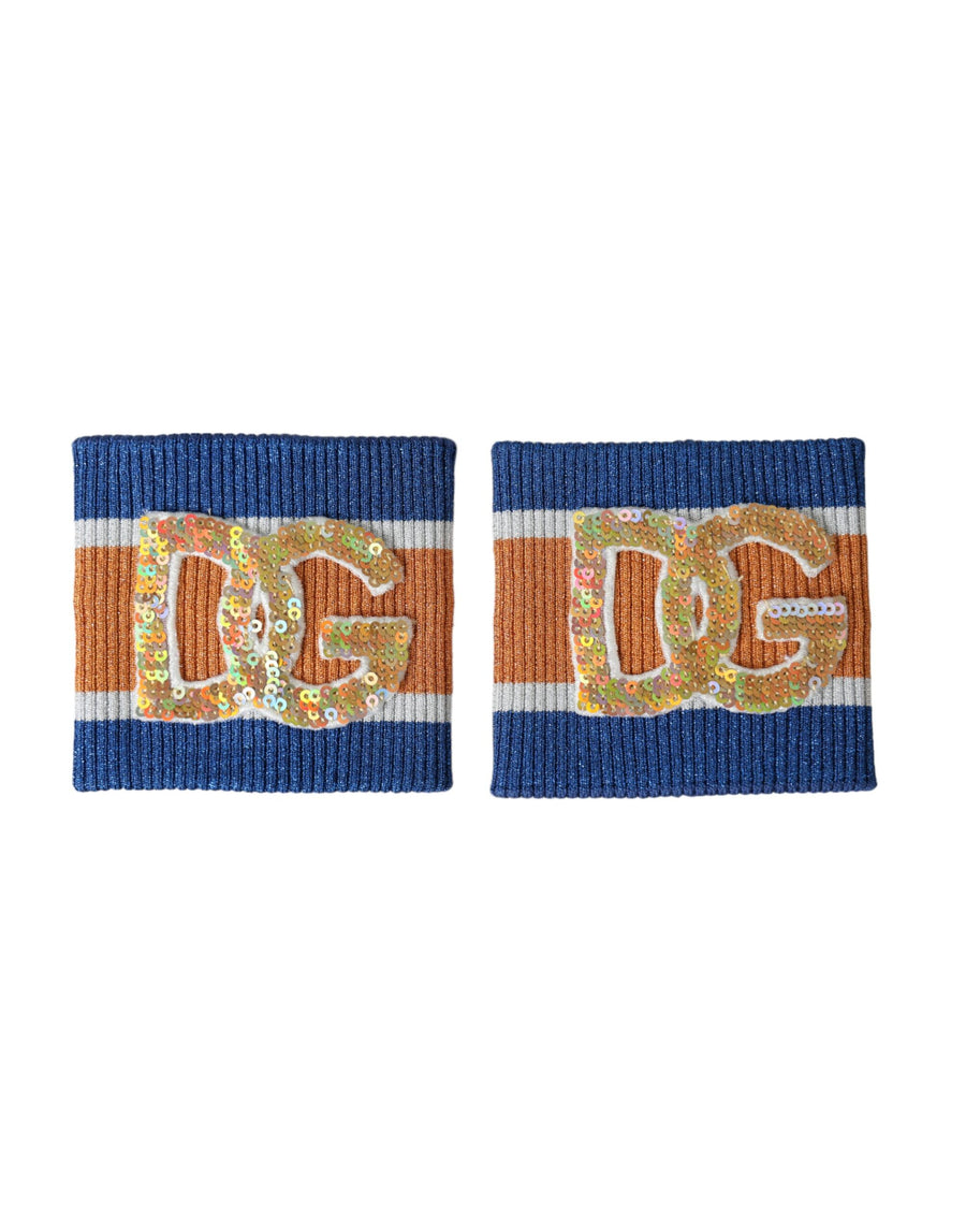 Dolce & Gabbana 77% Viscose 23% Polyester Film Fiber gloves in navy