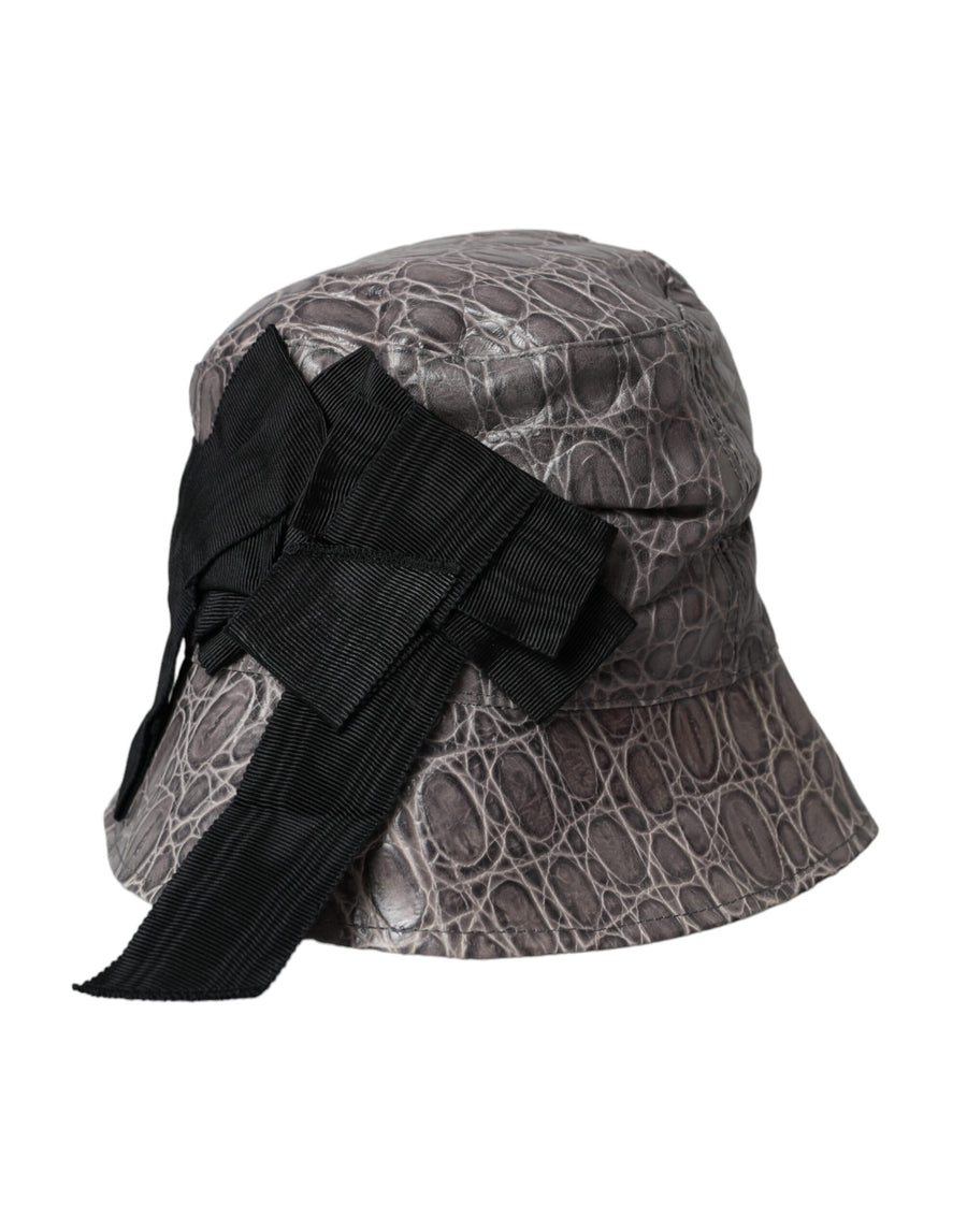 Dolce & Gabbana HAT9554 90% Leather bucket hat in gray