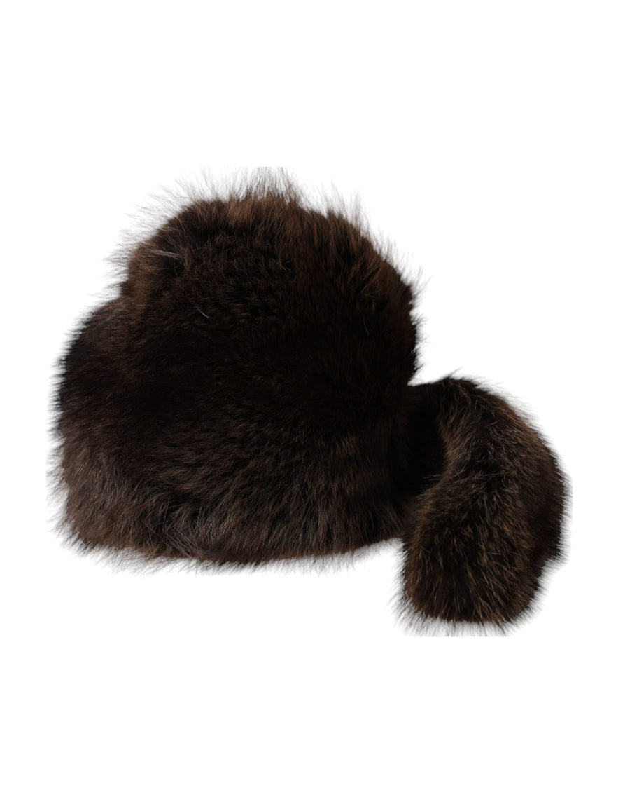 Dolce & Gabbana HAT9581 100% Raccoon Fur bucket hat in brown