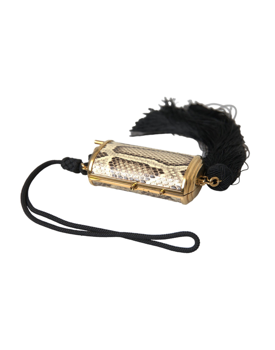 Dolce & Gabbana 100% Python Leather mini bag in beige
