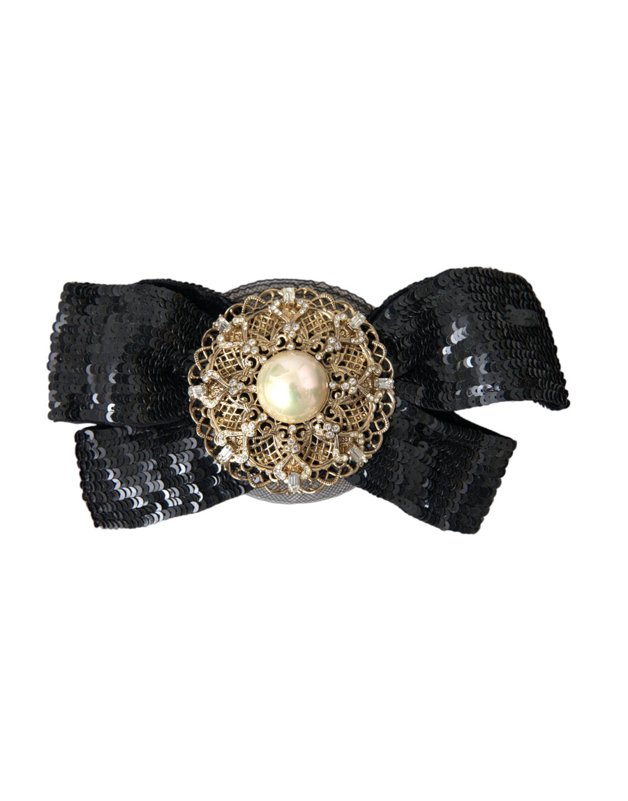 Dolce & Gabbana Brass hair clip in black