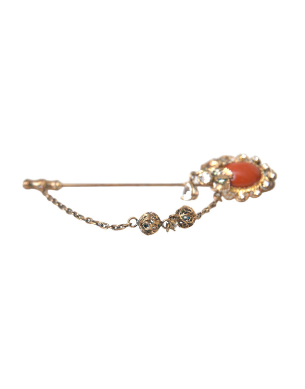Dolce & Gabbana 925 Sterling Silver brooch pin in gold