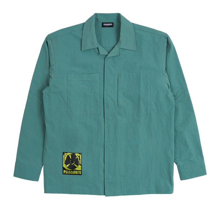Stare Long Sleeve Overshirt Green Nylon Jacket