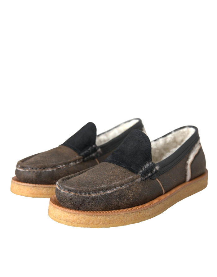 Dolce & Gabbana 79% Calf Fur loafer in brown — view 2