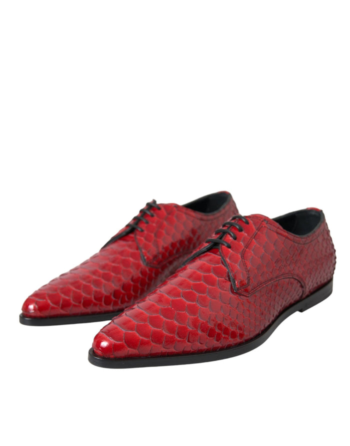 Dolce & Gabbana 100% Python Leather flat in red — view 2