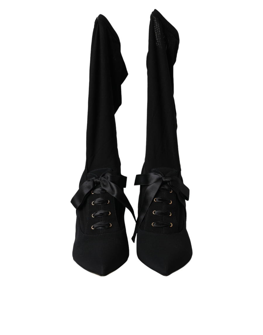 Dolce & Gabbana 96% Viscose 4% Elastane boot in black