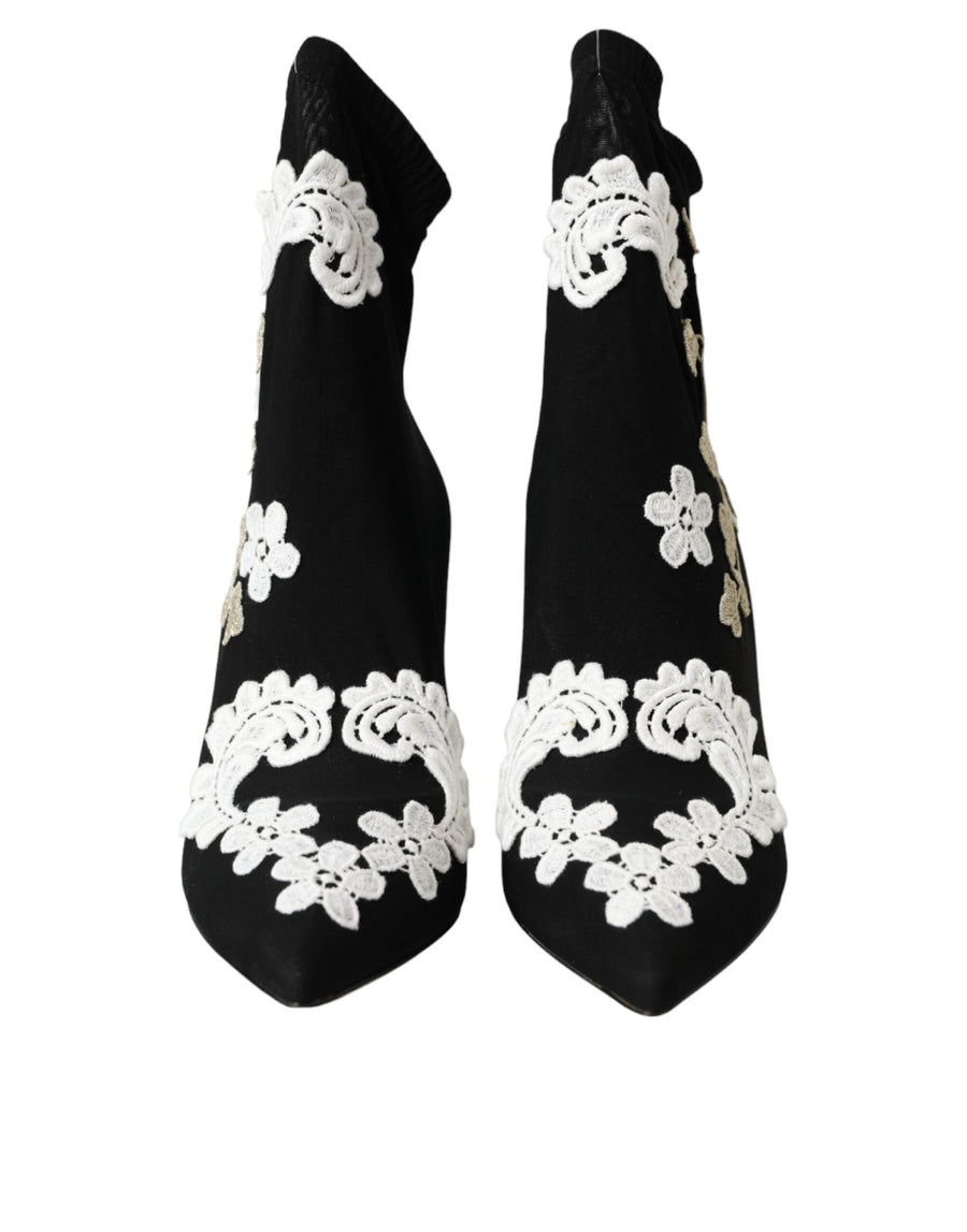 Dolce & Gabbana 95% Viscose boot in black