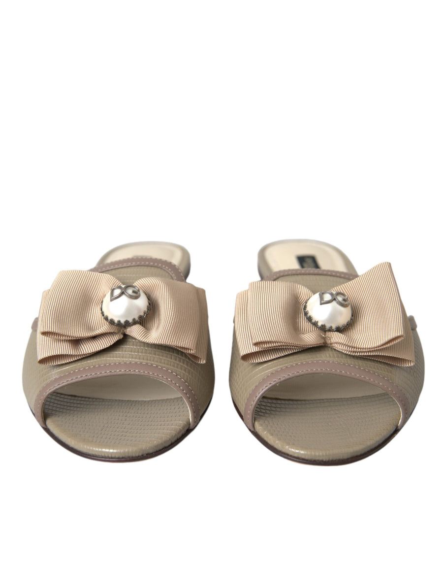 Dolce & Gabbana 100% Leather slipper in beige