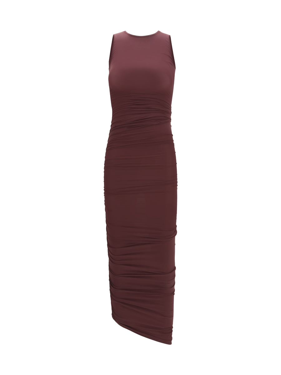 Asymmetric Midi Dress Wild Plum Polyamide