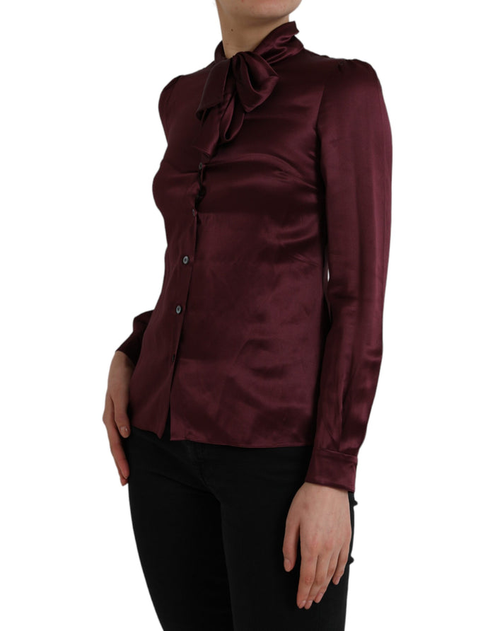 Dolce & Gabbana 100% Silk blouse in maroon — view 2