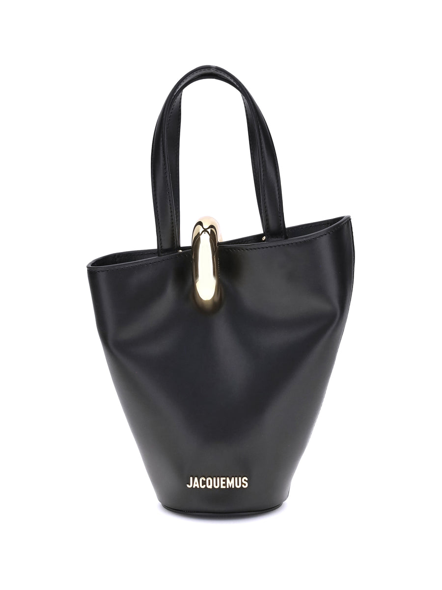 Bucket Bag La Bambola Black Calf Leather Shoulder