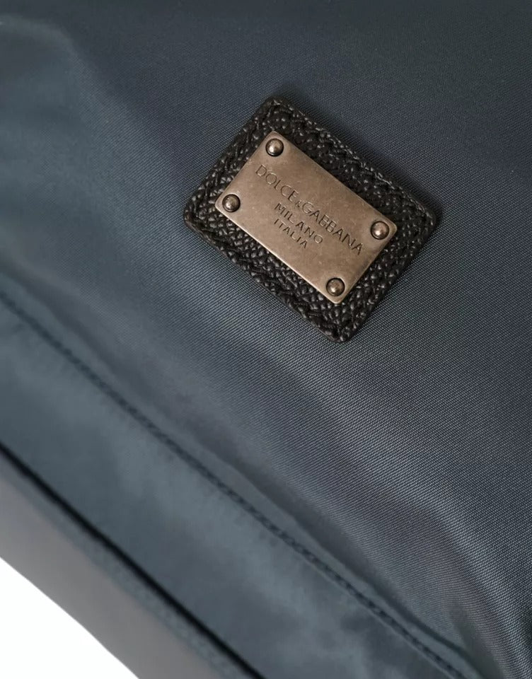 Blue Nylon #dgfamily Patch Men Backpack Bag Leather Pp Pc