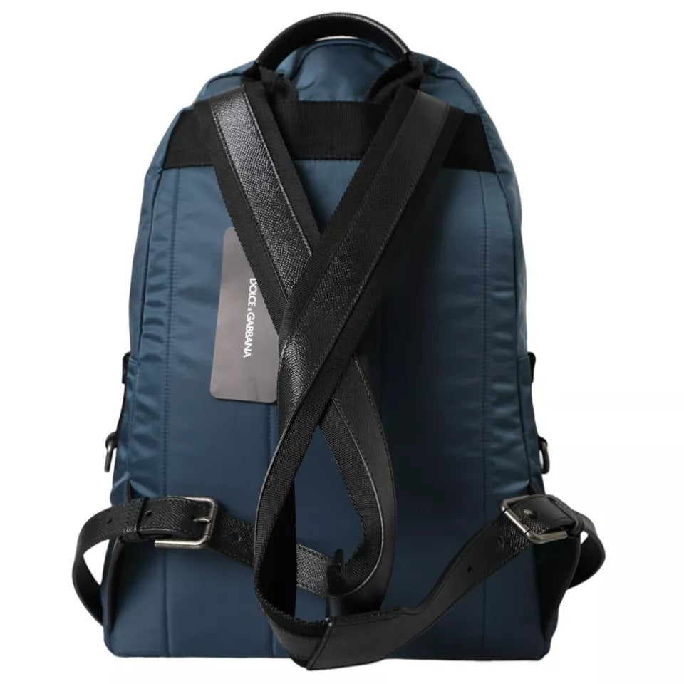 Blue Nylon #dgfamily Patch Men Backpack Bag Leather Pp Pc
