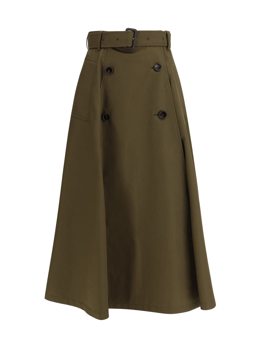 Burberry 100% Cotton skirt in green