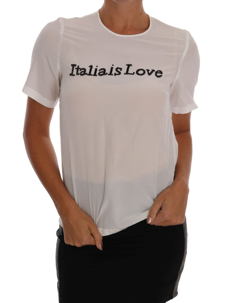 Dolce & Gabbana 95% Silk blouse in white