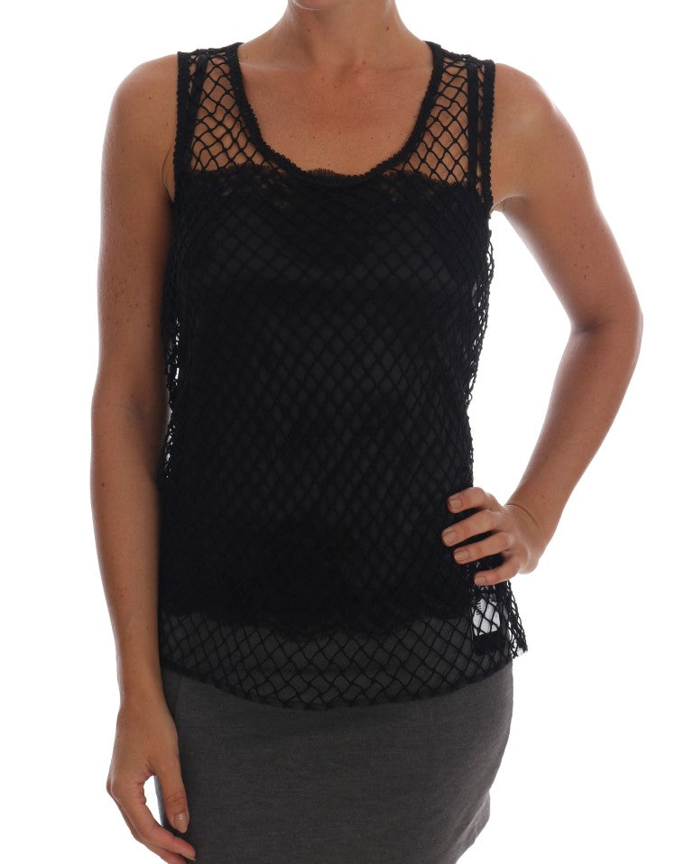 Dolce & Gabbana Overlay: 90% Cotton tank top in black