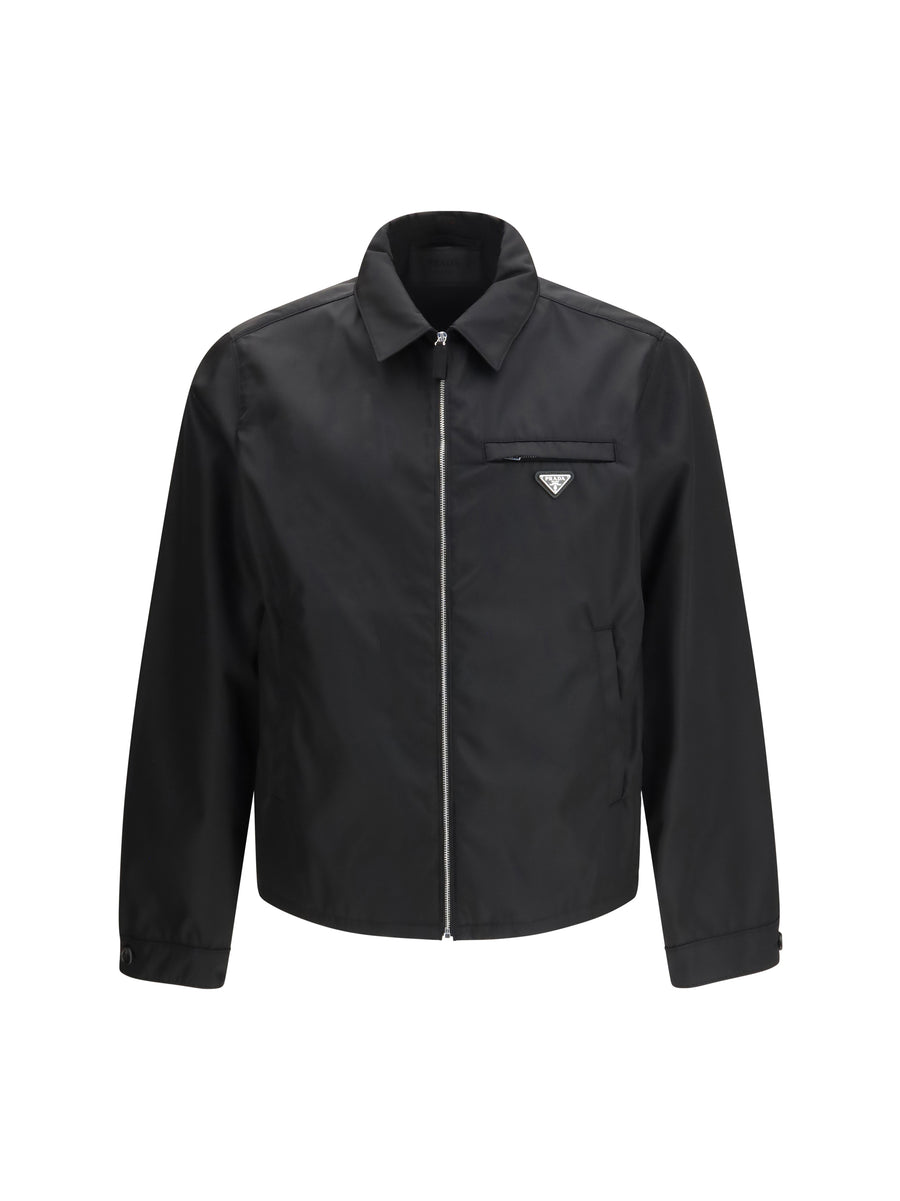 Prada 100% recycled polyamide jacket in black