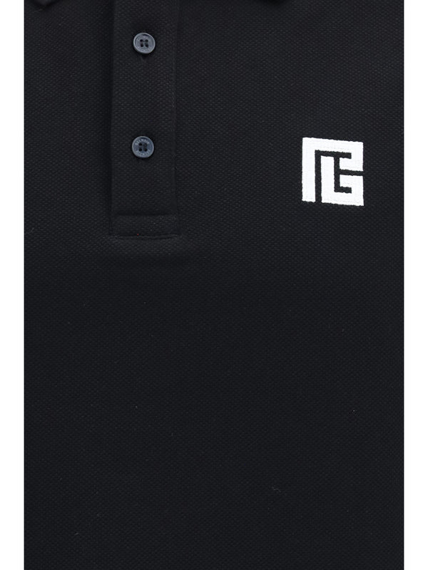 Polo Shirt Pb Embroidered Black-White Black/white Cotton