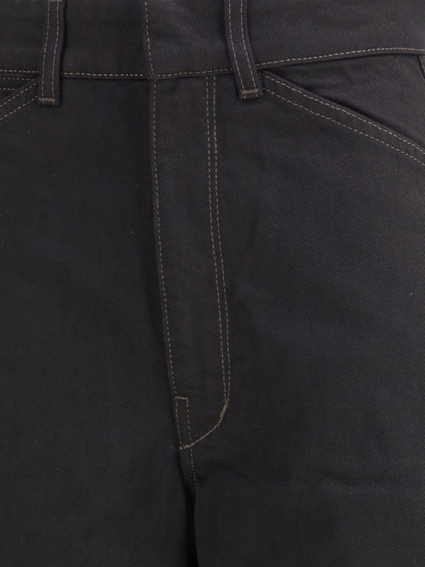Barrel Trousers Black Cotton