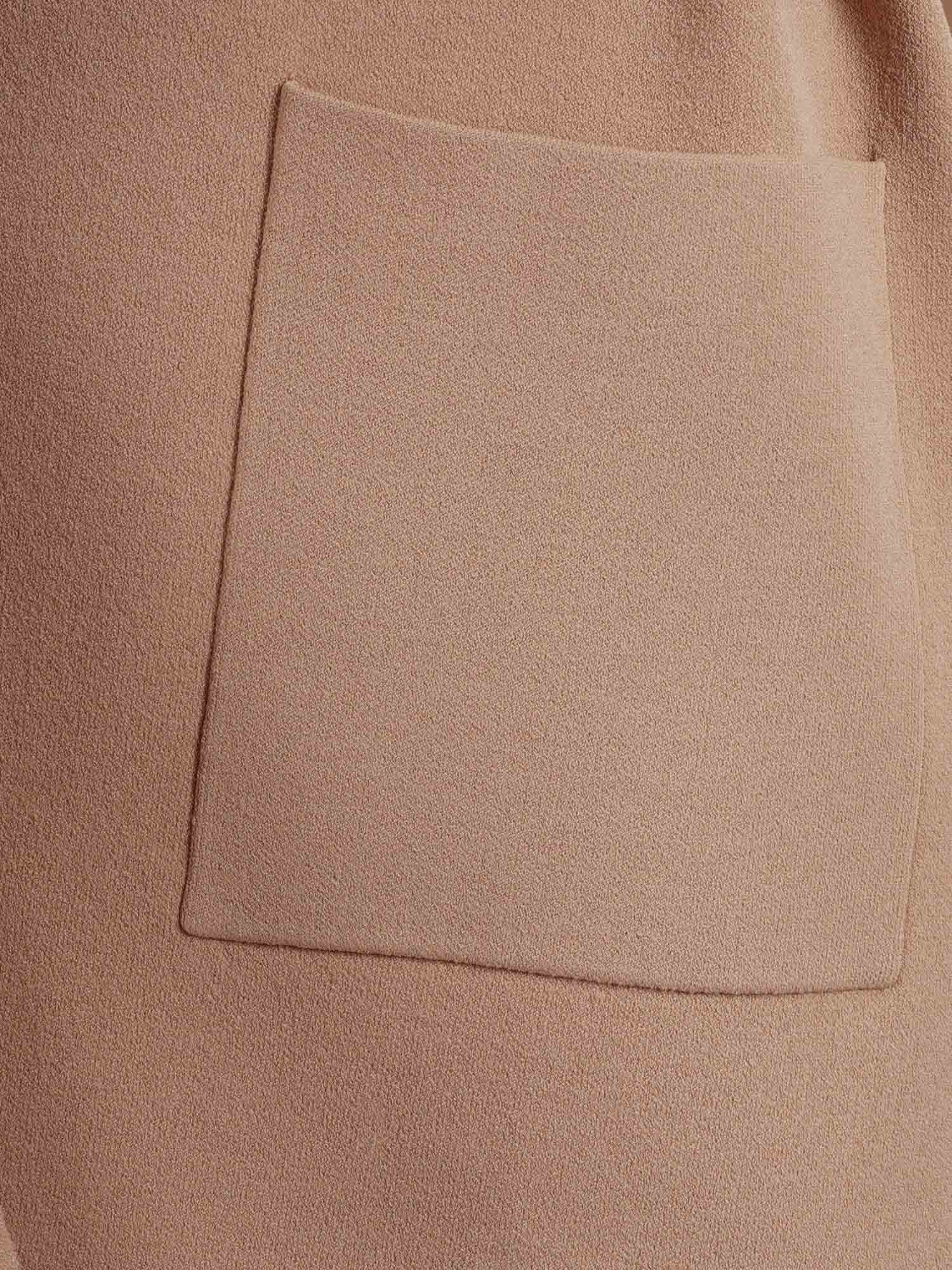 Two-Tone Duster Coat With Belt Beige Viscose Polyester