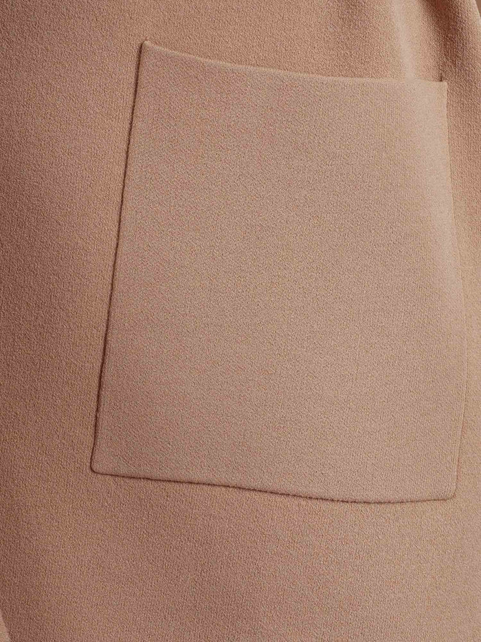 Two-Tone Duster Coat With Belt Beige Viscose Polyester