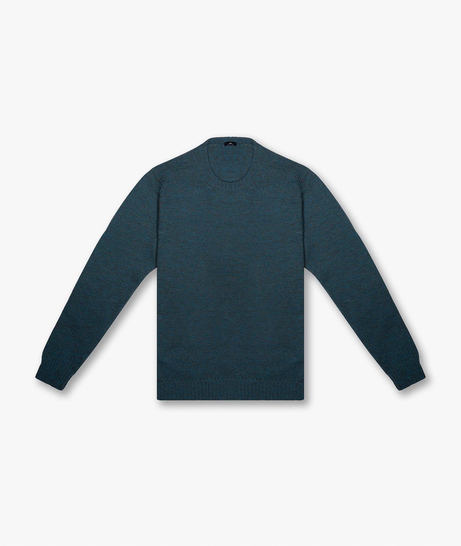 Crew Neck Sweater La Cabane Teal Basic Light Kintwear