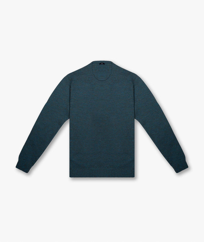 Crew Neck Sweater La Cabane Teal Basic Light Kintwear