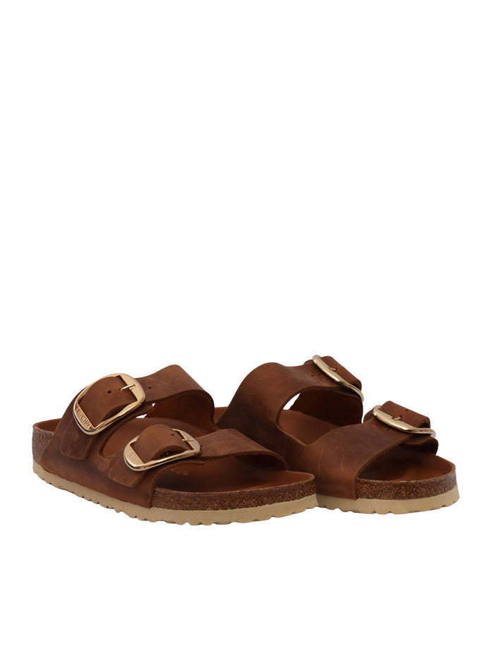 Arizona Big Buckle cognac, Oiled Leather Brown Sole In Eva Sandal