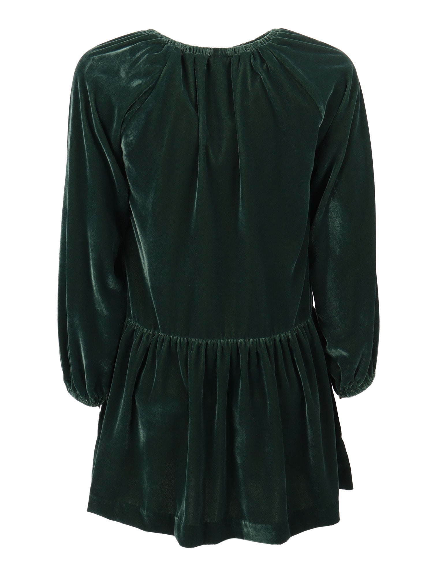 Long Sleeved Dress Green Polyester