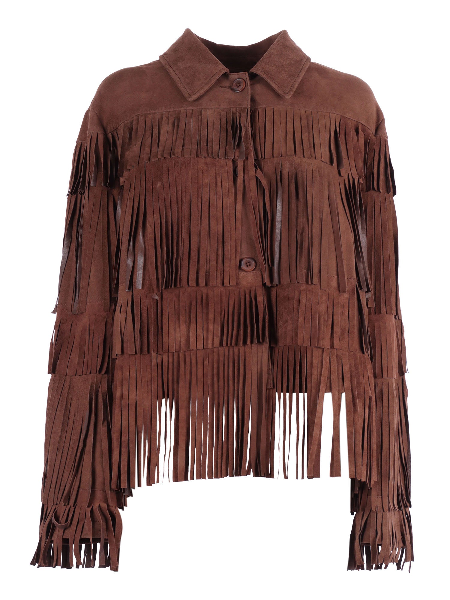 Woman Goat Suede Leather Jacket Brown Goatskin